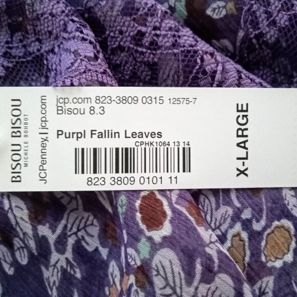 Bisou Bisou Sheer Boho Lace Accent Ruffle Neck Top - Picture 7 of 7